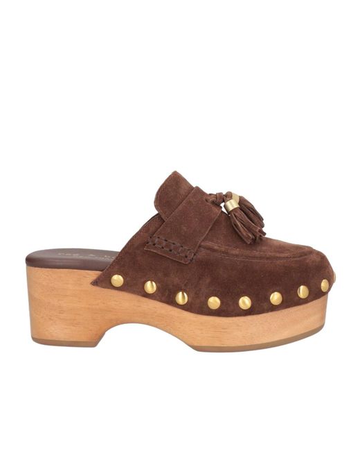 Rag & Bone Brown Suede Platform Clogs