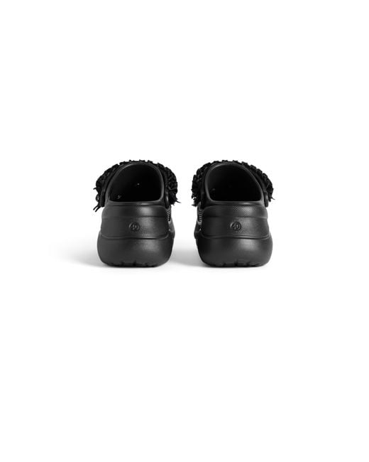 Balenciaga Black Crocs Embellished Platform Clogs