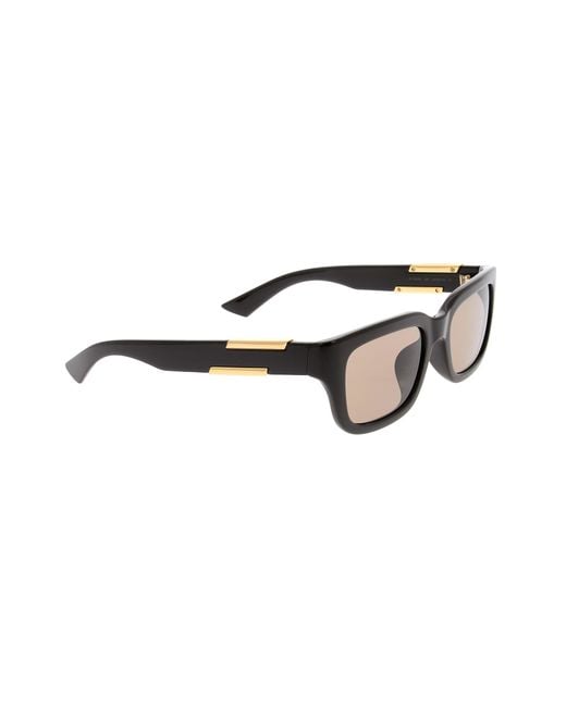 Bottega Veneta White Eyewear Rectangle Frame Sunglasses