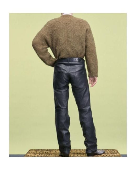 Martine Rose Brown Brushed Mohair V-Neck Jumper for men