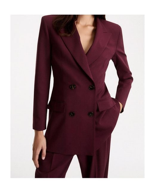 Marella Purple Double-Breasted Blazer