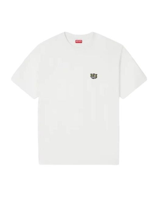 KENZO White Wild Tiger Crewneck T-Shirt for men