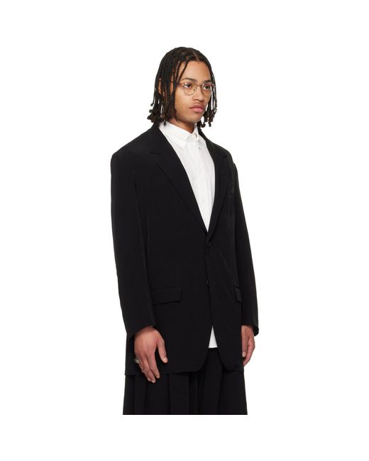 Yohji Yamamoto Black Velvet Single-Breasted Jacket for men