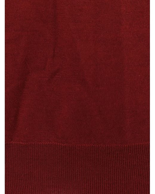 Brunello Cucinelli Red Crewneck Knitted Jumper for men