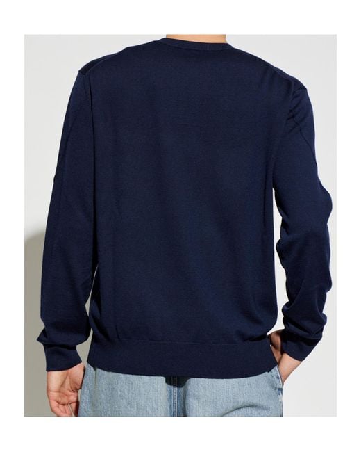 Givenchy Blue Logo Patch Knitted Jumper for men