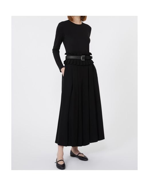 Max Mara Black Viscose Mesh T-Shirt