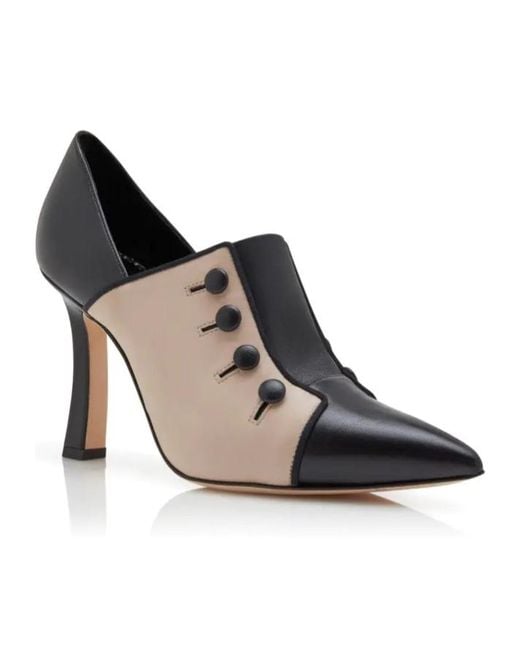 Manolo Blahnik Brown Button Heel Pumps