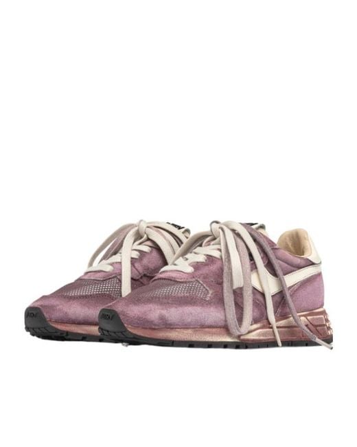 Autry Pink Reelwind Lace-Up Sneakers