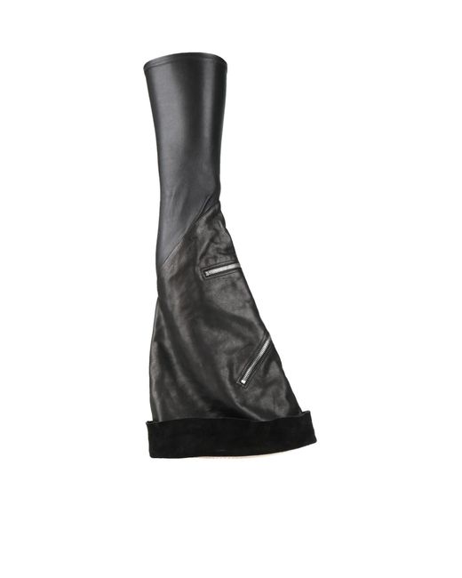 Rick Owens Black Simple Non-Slip Leather Boots