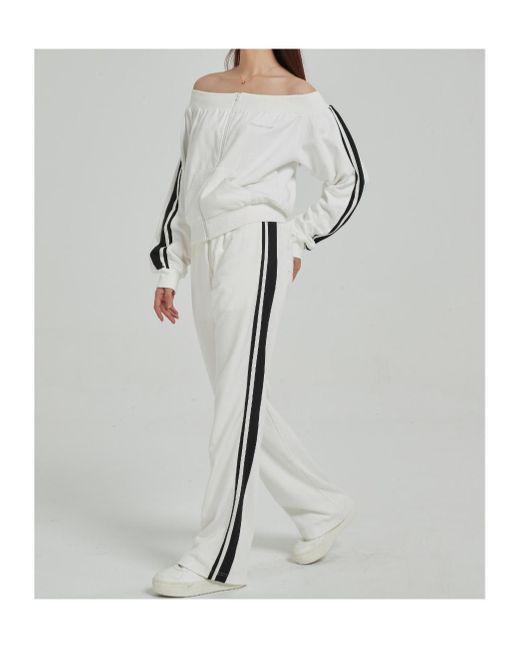 Marissa Chiara White Webbing Sweatpants