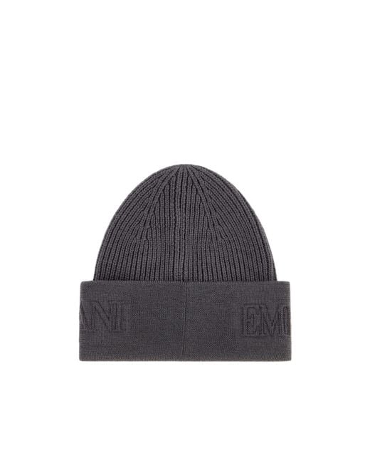 Emporio Armani Blue Beanie Hat for men