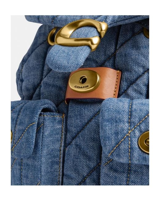 COACH Blue Tabby Quilted Backpack