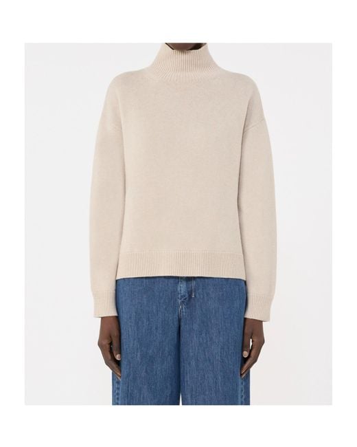 Max Mara Natural Turtleneck Sweater
