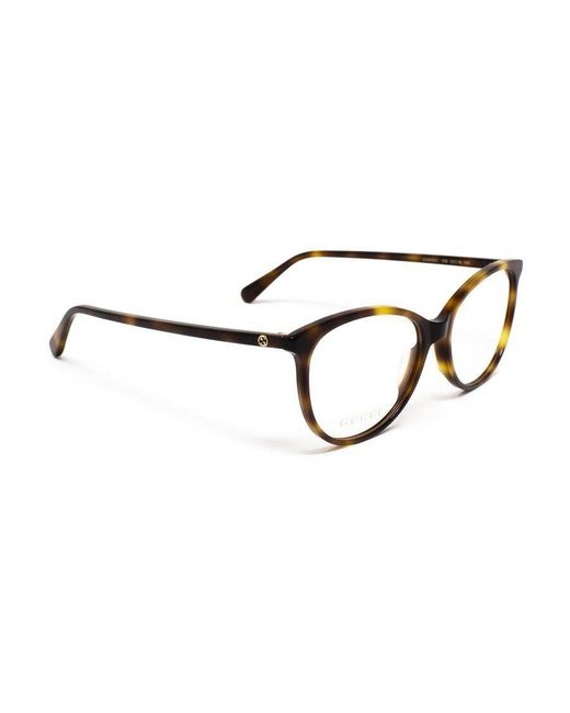 Gucci White Eyewear Round Frame Glasses