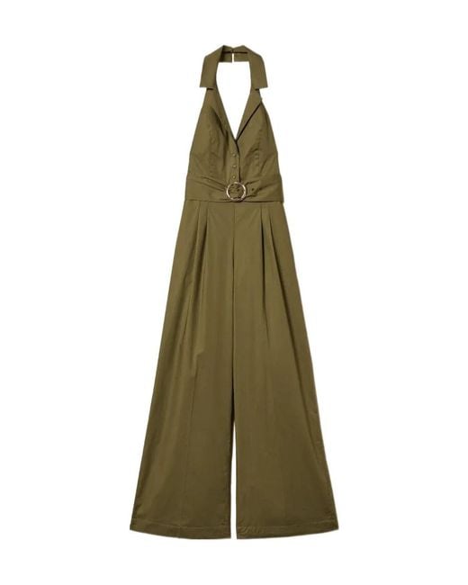 Twinset Green Belted Jumpsuit