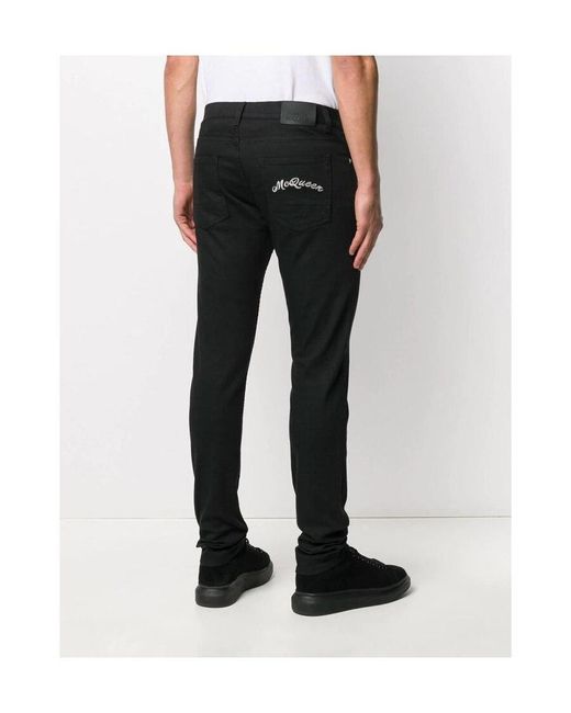 McQueen Black Skinny Jeans for men