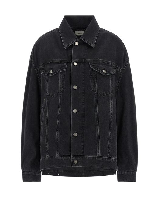 Haikure Black Button-Fastening Denim Jacket
