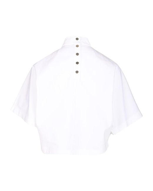 Alaïa White Alaïa Short Sleeve Cropped Top