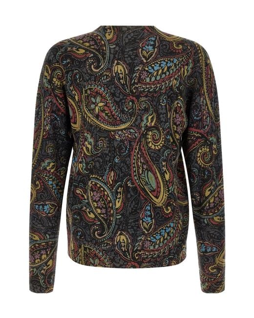 Etro Black Paisley Sweater for men