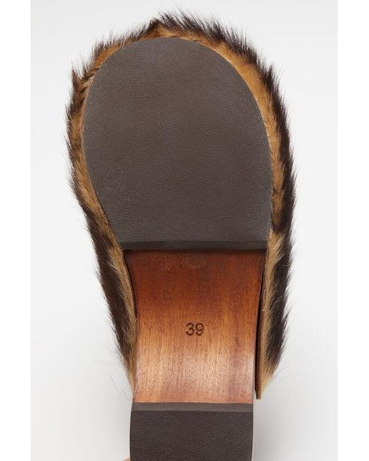 Acne Brown Wood Clogs