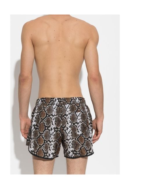 Moschino Black Drawstring Swim Trunks for men