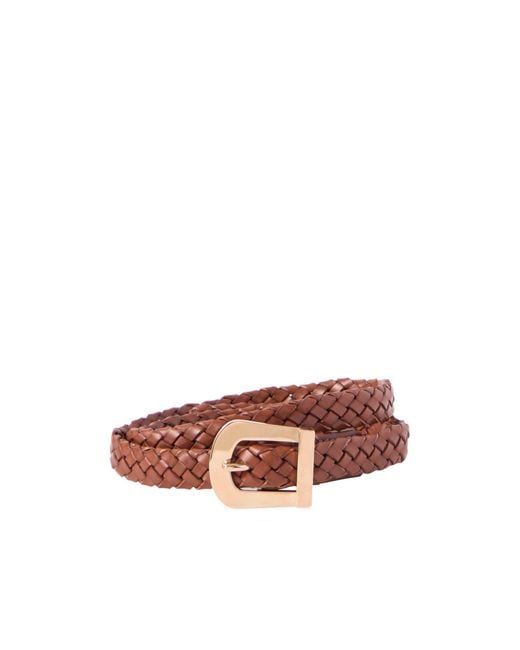 Gabriela Hearst Brown Woven Leather Belt