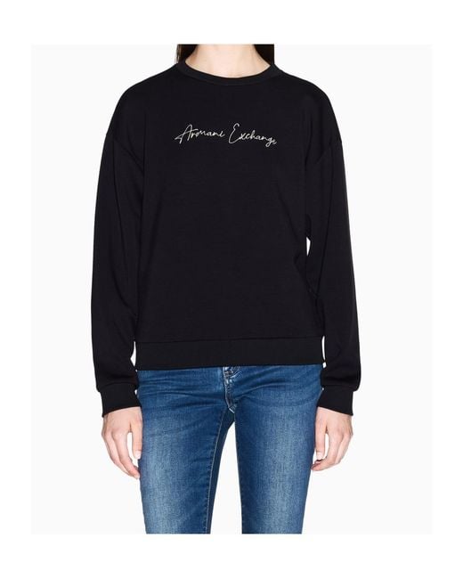 ARMANI EXCHANGE Black Crew-Neck Sweatshirt