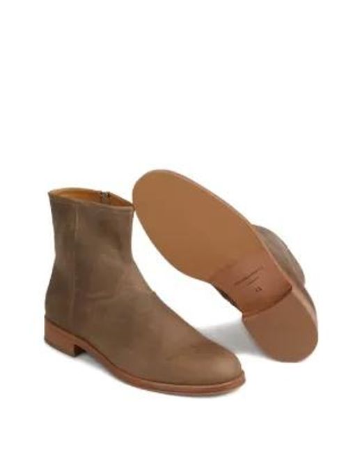 Common Projects Brown Waxed Suede Side-Zip Boots for men