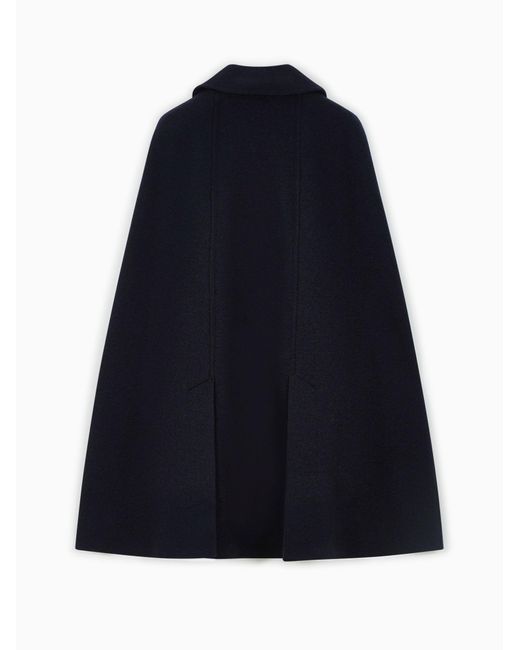 Totême Blue Buttoned Cape Coat