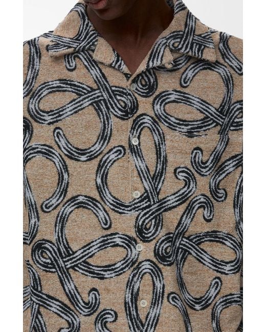 Loewe Gray Terry Jacquard Short Sleeve Shirt for men