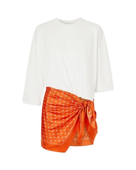 Christopher Esber White Bandana-Print Scarf-Detail T-Shirt