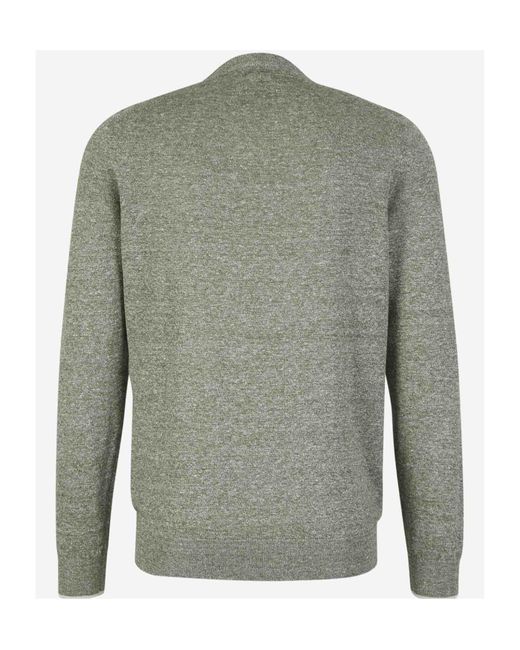 Fedeli Green Linen Blend Pullover for men