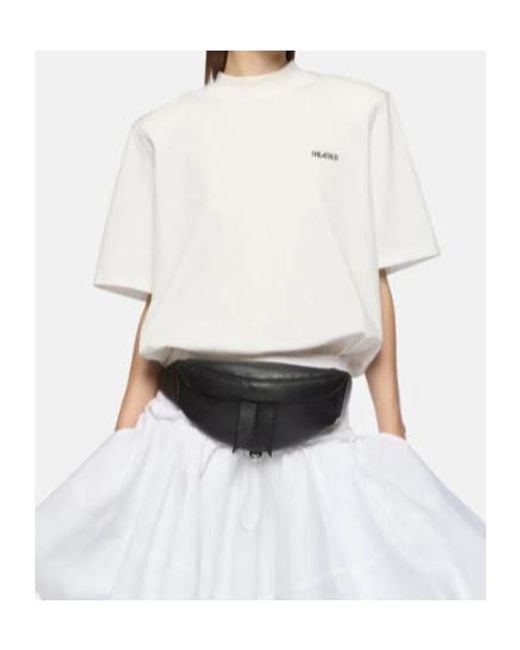 The Attico White The Logo Embroidered Oversized T-Shirt