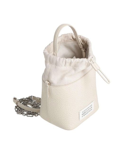 Maison Margiela White Solid-Color Leather Handbag