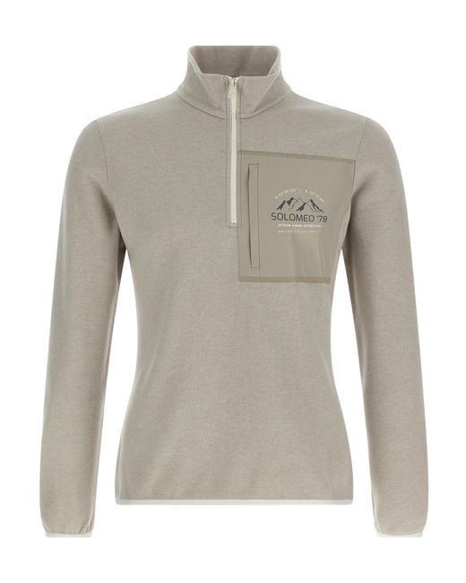 Brunello Cucinelli Gray Half-Zip Sweater