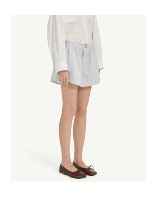 MM6 by Maison Margiela White Poplin Shorts