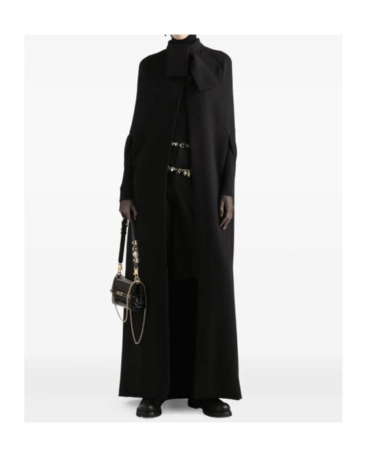 Dolce & Gabbana Black Scarf Collar Cape