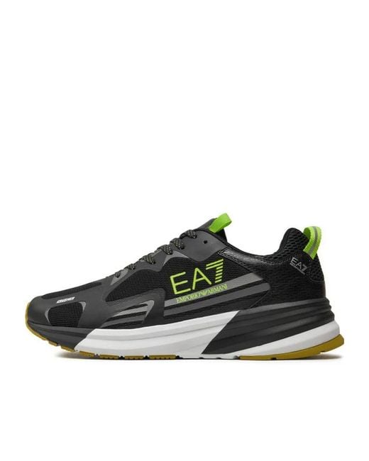 EA7 Black Lace-Up Sneakers for men