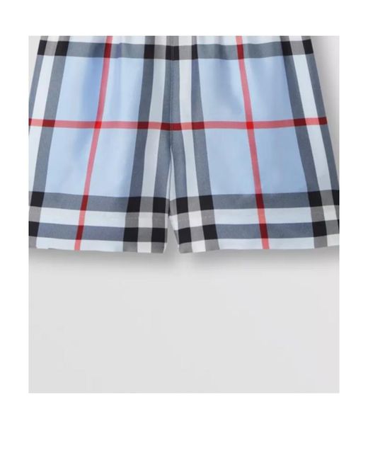 Burberry Blue Check Patterned Bermuda Shorts