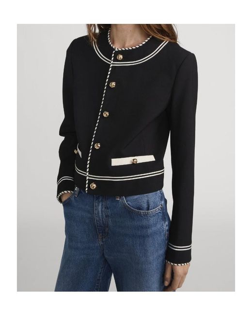 FRAME Black Button Embellished Jacket