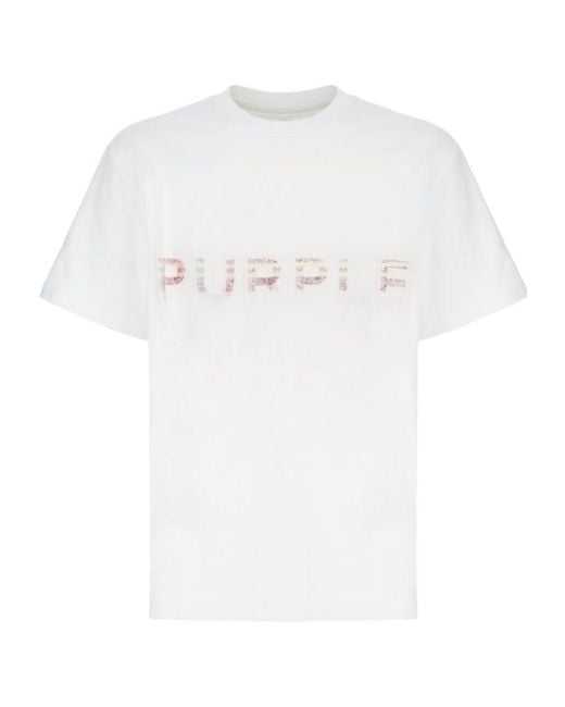 Purple Brand White Short-Sleeved T-Shirt for men