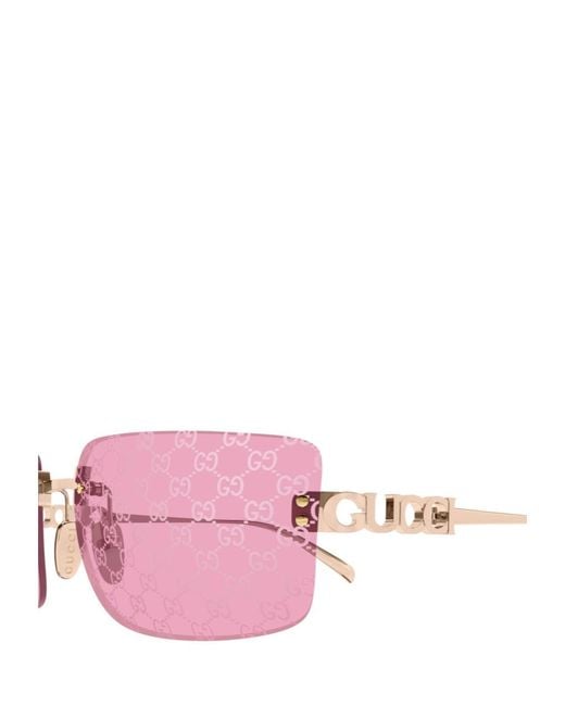 Gucci Pink Metal Sunglasses
