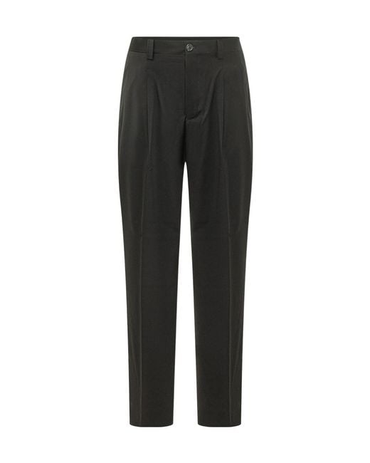 Laneus Black Casual Trousers With Belt Loops for men
