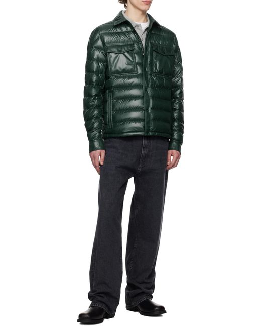 Moncler Green Chambly Down Shirt Jacket for men