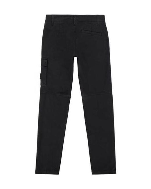 Stone Island Black Casual Pants With Belt Loops for men