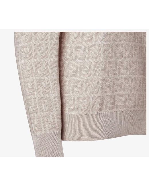 Fendi Gray Motif Knitted Sweater