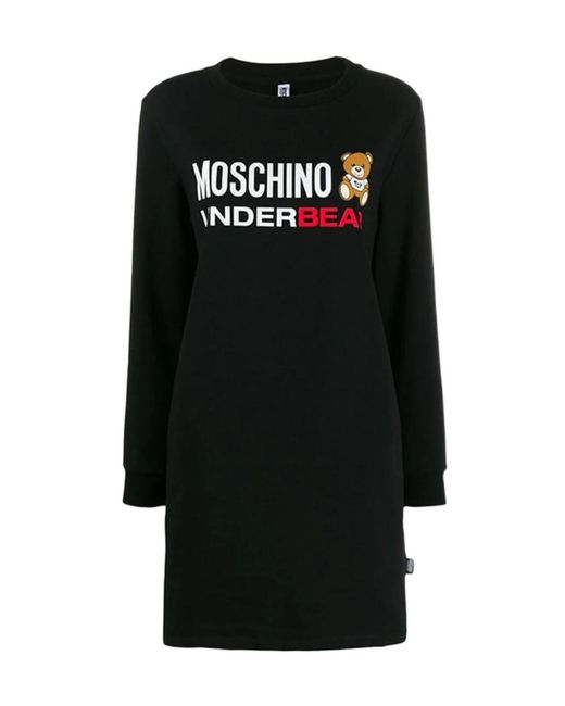 Moschino Black Long-Sleeved T-Shirt Dress