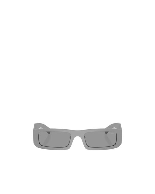Prada White Eyewear Rectangle Frame Sunglasses for men