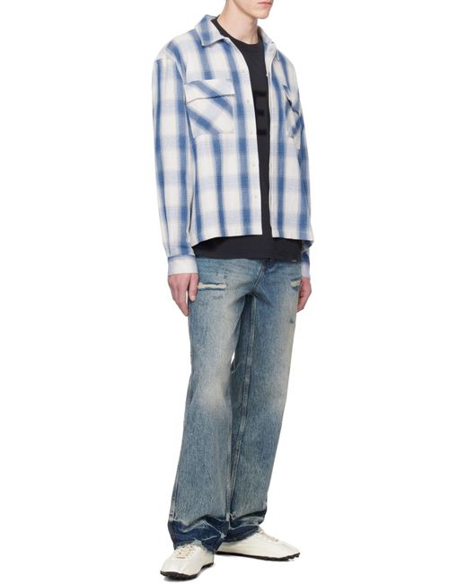 Represent Blue R3 Distressed Baggy Jeans for men