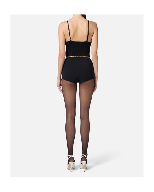 Elisabetta Franchi Black Suspender Jumpsuit